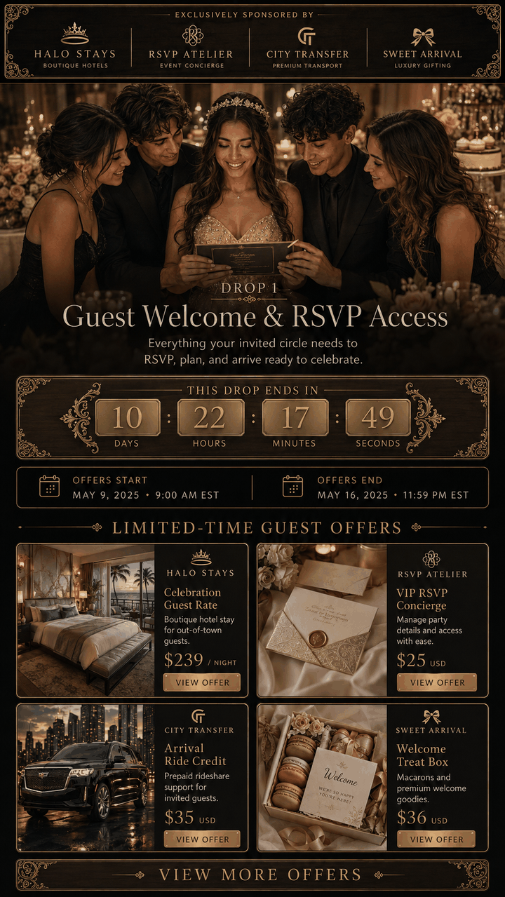 Coming-of-age lifecycle drop 01: Guest Welcome and RSVP Access